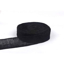 12 Yards Jute Wired Burlp Ribbon, 1.5" - Black