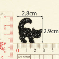 Wholesale 500pcs Padded Cat 1" Embellishment - Black