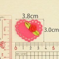 Wholesale Padded Cotton Heart W/Rose 1.5" Embellishment - U PICK