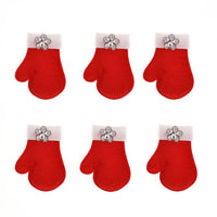 Wholesale Padded Christmas Gloves 1.25" Embellishment - Red