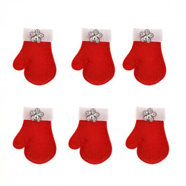 Wholesale 500pcs Padded Christmas Gloves 1.25" Embellishment - Red