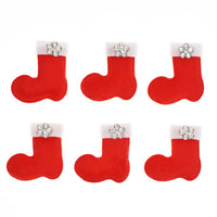 Wholesale Padded Christmas Boots 1.5" Embellishment - Red