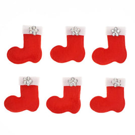 Wholesale Padded Christmas Boots 1.5" Embellishment - Red