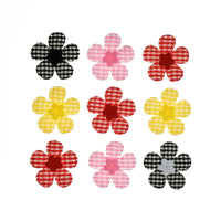 Wholesale 500pcs Padded Gingham Flower 1.5" Embellishment - U PICK