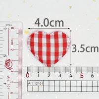 Wholesale 500pcs Padded Gingham Heart 1.5" Embellishment - U PICK