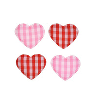 Wholesale Padded Gingham Heart 1.5" Embellishment - U PICK