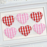 Wholesale 500pcs Padded Gingham Heart 1.5" Embellishment - U PICK