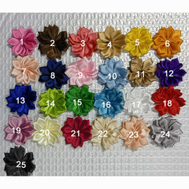 100 satin flower 2 inch-U PICK