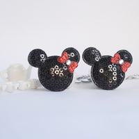 Wholesale Padded Sequin Mouse W/Bow 1.5" Embellishment - U PICK