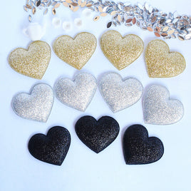 Wholesale Padded Glitter Heart 1.5" Embellishment - U PICK