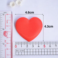 Wholesale 500pcs Padded Satin Heart 1.75" Embellishment - Red