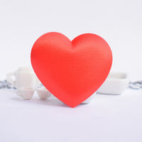 Wholesale Padded Satin Heart 1.75" Embellishment - Red