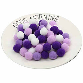 100pcs 1 inch Craft Pom Poms Balls - Purple Color Mix