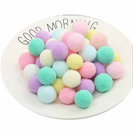 100pcs 1 inch Craft Pom Poms Balls - Candy Colors Mix