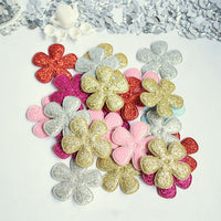 Wholesale 500pcs Padded Glitter Flower 1.5" Embellishment - U PICK