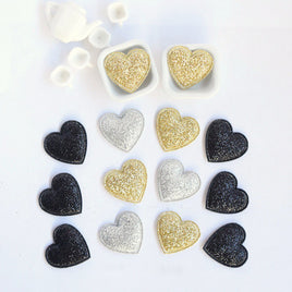 Wholesale 500pcs Padded Glitter Heart 3/4" Embellishment - U PICK