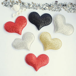 Wholesale Padded Glitter Heart 2.5" Embellishment - U PICK