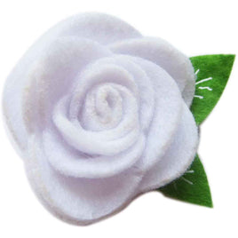 20 Felt Flower Felt Rose 2″ - White