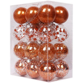 24 PCS Clear Christmas Ball Ornaments 6CM- Orange