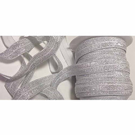 15 Yards 5/8" Glitter FOE Elastics - Silver