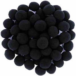 100pcs 1 inch Craft Pom Poms Balls - Black