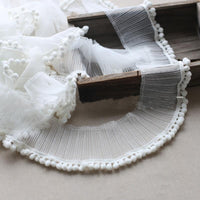 10 Yards Ball Fringe Pom Pom Trim Ribbon Sewing-White