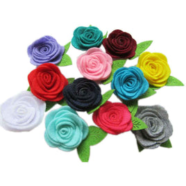 20 Felt Flower Rose 2″ - Mix Colors