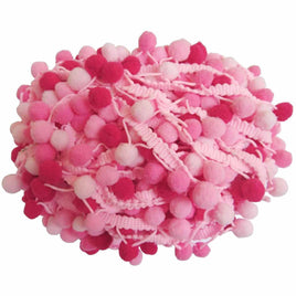 5 Yards Pom Ball Fringe Trim - Colorful Pink