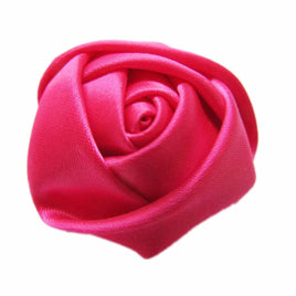 20pcs Satin Rose 2.5" - Hot Pink