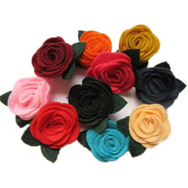 20 Felt Flower Rose 2" Mix