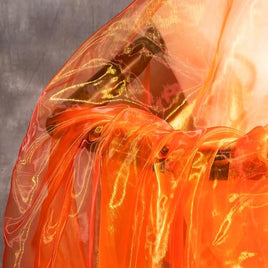 Two Tone Sheer Organza Fabric by The Yard -Orange