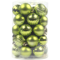 34ct Christmas Ball Ornaments 6CM for Xmas Tree Christmas Decorations Shatterproof Hooks Included-U Pick