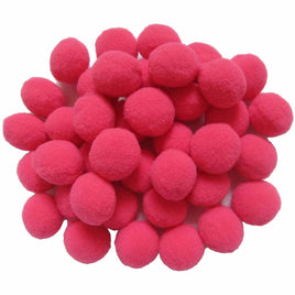 100pcs 1 inch Craft Pom Poms Balls - Hot Pink