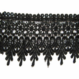 5 Yards Lace Edge Trim 3.5" wide U-PICK - 3.5"Black