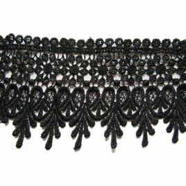 5 Yards Lace Edge Trim 3.5" wide - 3.5"Black