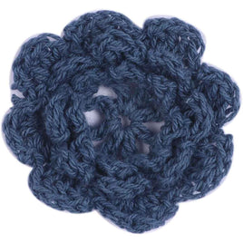 20pcs Crochet Flowers 2" - Navy