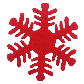 20pcs 3.5" Felt Snowflake(3mm thick) - Red