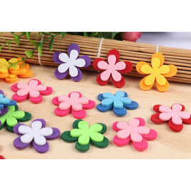 40pcs 2-Layer Stiff Felt Flowers Fabric Flower Embellishments,1.5 Inch Mix Color