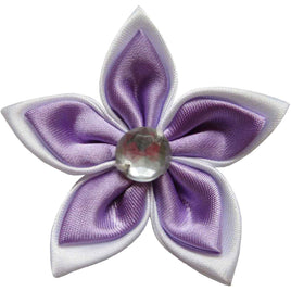 20 Satin Flower Rhinestone 2" - Lavender