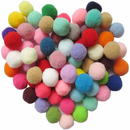 100pcs 1 inch Craft Pom Poms Balls-Mix Color