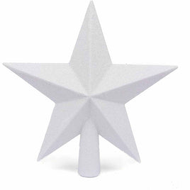 1 pcs Glitter Star Tree Topper 8"-White