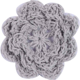 20pcs Crochet Flowers 2" - Silver