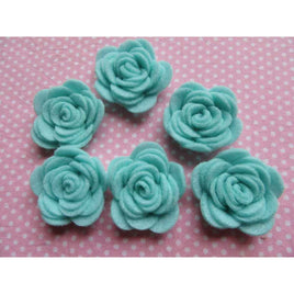 20 Felt Flower Rose 1.5" - Mint