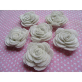 20 Felt Flower Rose 1.5" - Ivory