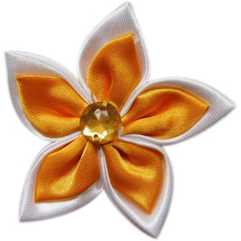 20 Satin Flower Rhinestone 2" - Orange