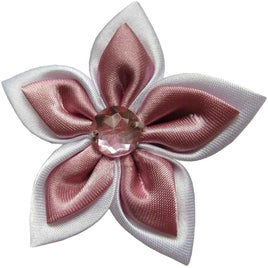 20 Satin Flower Rhinestone 2" - Rose Pink