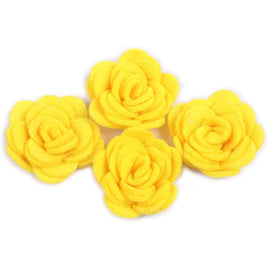 20 Felt Flower Rose 1.5" - Yellow