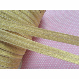 15 Yards 5/8" Glitter FOE Elastics - Lt. Gold