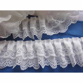 15y Chiffon Ruffle Lace Trim 3" wide