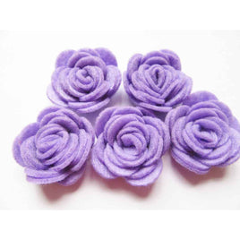 20 Felt Flower Rose 1.5" - Lavender